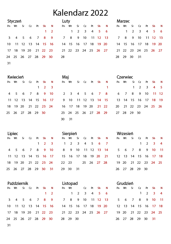 Kalendarium 2022